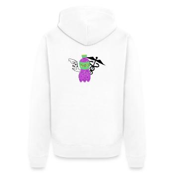 Soda Flasche Lila Retro - Unisex Premium Bio Zip Hoodie - Weiß - Hinten - Thijin (182cm)