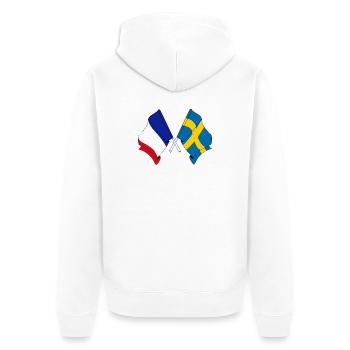 Drapeau de la France et drapeau de la Suède - Veste à capuche bio Premium Unisexe - blanc - Dos - Thijin (182cm)