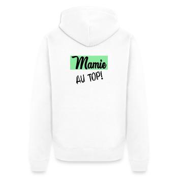 granny - Unisex Premium Organic Zip Hoodie - white - Back - Thijin (182cm)