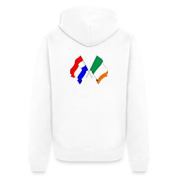 Flag of the Netherlands and flag of Ireland - Unisex Premium Organic Zip Hoodie - white - Back - Thijin (182cm)