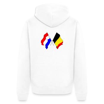 Flag of the Netherlands and flag of Belgium - Unisex Premium Organic Zip Hoodie - white - Back - Thijin (182cm)