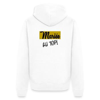 JUST MARRIED. EVJF. MARIEE - Veste à capuche bio Premium Unisexe - blanc - Dos - Thijin (182cm)