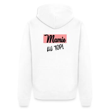 OMA. MAMA. MUTTERTAG - Unisex Premium Bio Zip Hoodie - Weiß - Hinten - Thijin (182cm)