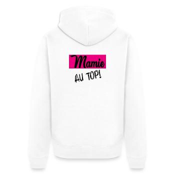 OMA. MAMA. MUTTERTAG - Unisex Premium Bio Zip Hoodie - Weiß - Hinten - Thijin (182cm)
