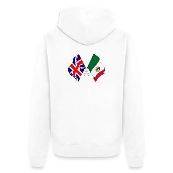 England-Flagge, Mexiko-Flagge - Unisex Premium Bio Zip Hoodie - Weiß - Hinten - Thijin (182cm)