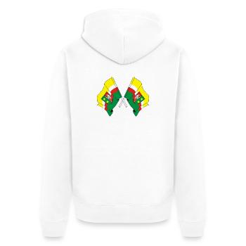 Two flags Lubusz - Unisex Premium Organic Zip Hoodie - white - Back - Thijin (182cm)
