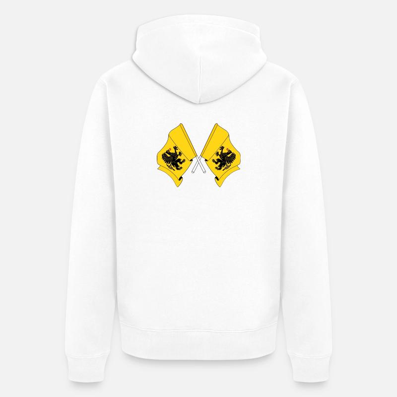 Deux drapeaux de Poméranie - Veste à capuche bio Premium Unisexe - blanc