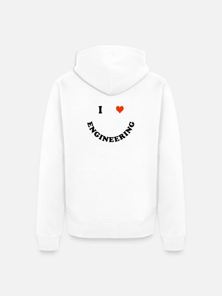Engineer - Unisex Premium Organic Zip Hoodie - white