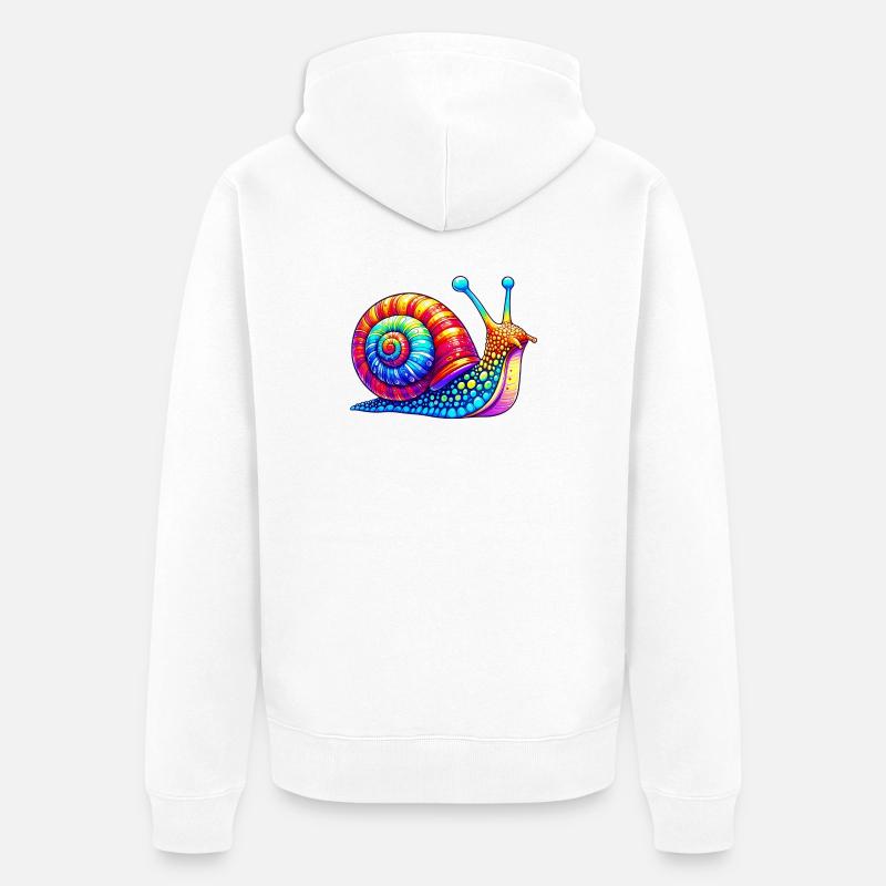 Escargot - Veste à capuche bio Premium Unisexe - blanc