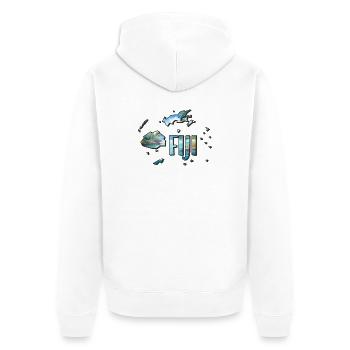Carte à l’aquarelle Fidji - Veste à capuche bio Premium Unisexe - blanc - Dos - Thijin (182cm)