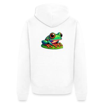 Grenouille - Veste à capuche bio Premium Unisexe - blanc - Dos - Thijin (182cm)