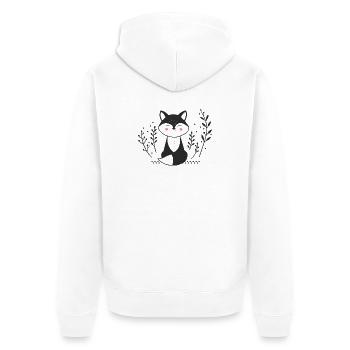 Smiling Fox – Minimalist Illustration - Unisex Premium Organic Zip Hoodie - white - Back - Thijin (182cm)