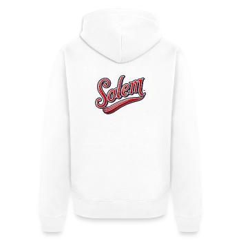 Salem - Unisex Premium Bio Zip Hoodie - Weiß - Hinten - Thijin (182cm)