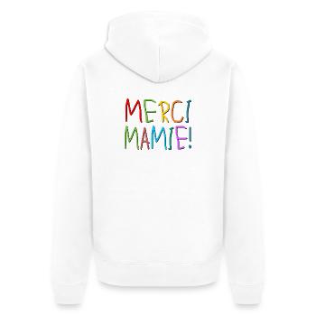 MERCI MAMAN ENFANTS MAMIE - Veste à capuche bio Premium Unisexe - blanc - Dos - Thijin (182cm)