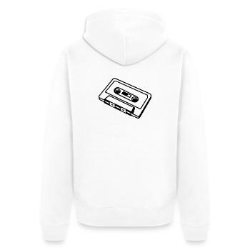 Retro Kassette – Old School Mixtape Musik Desig - Unisex Premium Bio Zip Hoodie - Weiß - Hinten - Thijin (182cm)
