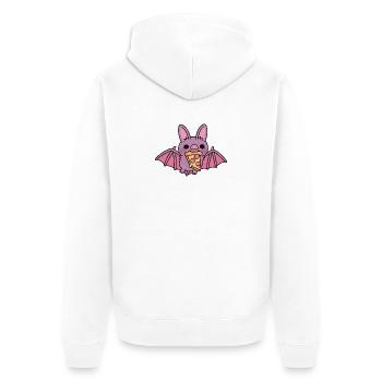 Mignon Flying Vampire Bat avec Pizza - Veste à capuche bio Premium Unisexe - blanc - Dos - Thijin (182cm)
