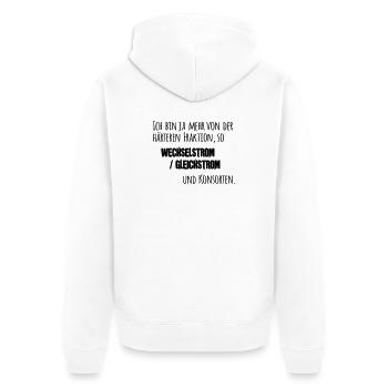 Härtere Fraktion - Unisex Premium Bio Zip Hoodie - Weiß - Hinten - Thijin (182cm)