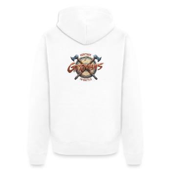 Germans Fight Shield Graphic - Unisex Premium Organic Zip Hoodie - white - Back - Thijin (182cm)