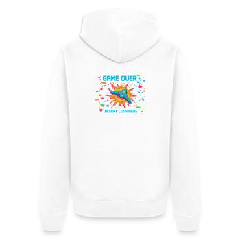 Game Over Neon Arcade Game - Unisex Premium Bio Zip Hoodie - Weiß - Hinten - Thijin (182cm)