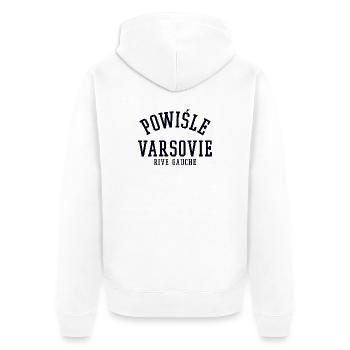 Powisle Warszawa Warsaw - Unisex Premium Bio Zip Hoodie - Weiß - Hinten - Thijin (182cm)