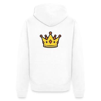 Goldene König Krone Juwelen Vektor - Unisex Premium Bio Zip Hoodie - Weiß - Hinten - Thijin (182cm)