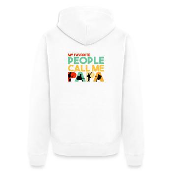 Meine Lieblingsleute nennen mich Papa Gitarrist - Unisex Premium Bio Zip Hoodie - Weiß - Hinten - Thijin (182cm)