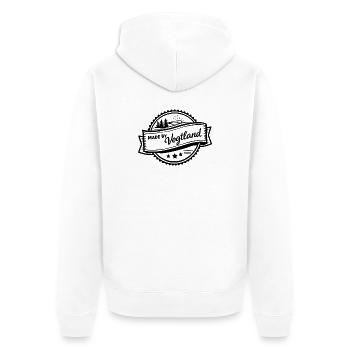 Fabriqué par Vogtland - Veste à capuche bio Premium Unisexe - blanc - Dos - Thijin (182cm)