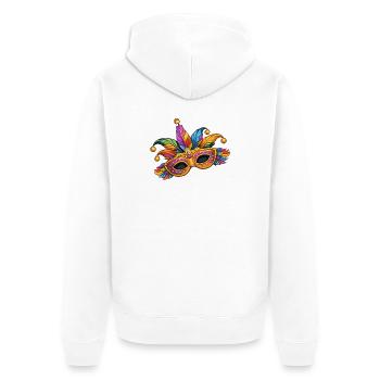 Colourful carnival mask – elegant carnival motif - Unisex Premium Organic Zip Hoodie - white - Back - Thijin (182cm)
