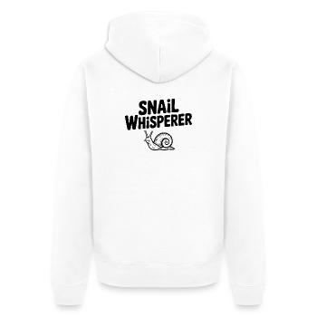 Schneckenflüsterer - Unisex Premium Bio Zip Hoodie - Weiß - Hinten - Thijin (182cm)