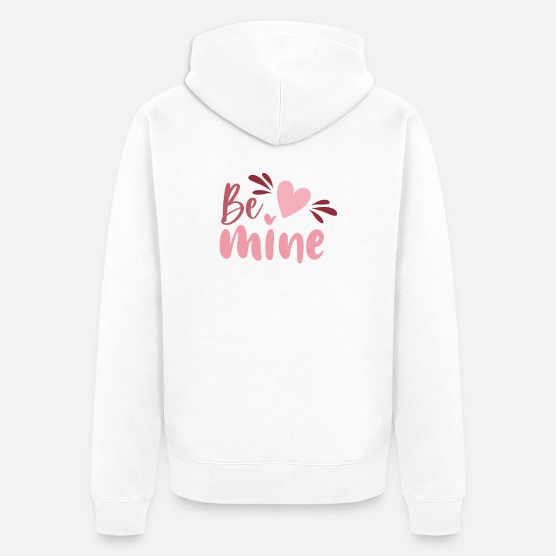 Be Mine Heart Script - Veste à capuche bio Premium Unisexe - blanc