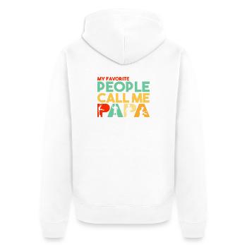 Meine Lieblingsleute nennen mich Papa Koch Koch - Unisex Premium Bio Zip Hoodie - Weiß - Hinten - Thijin (182cm)