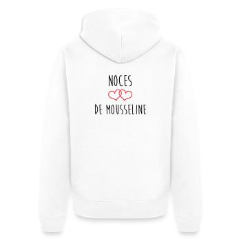 36th wedding anniversary (muslin anniversary) - Unisex Premium Organic Zip Hoodie - white - Back - Thijin (182cm)