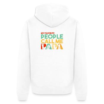Meine Lieblingsleute nennen mich Papa Holzfällerarbeiter - Unisex Premium Bio Zip Hoodie - Weiß - Hinten - Thijin (182cm)