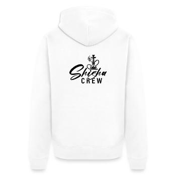 Shisha Crew - Unisex Premium Bio Zip Hoodie - Weiß - Hinten - Thijin (182cm)