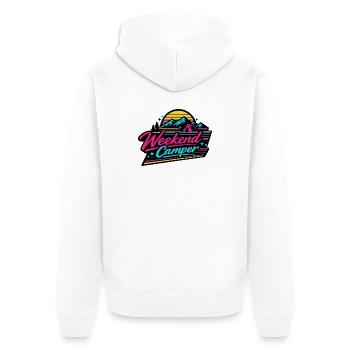 Weekend Camper Neon Retro - Unisex Premium Bio Zip Hoodie - Weiß - Hinten - Thijin (182cm)
