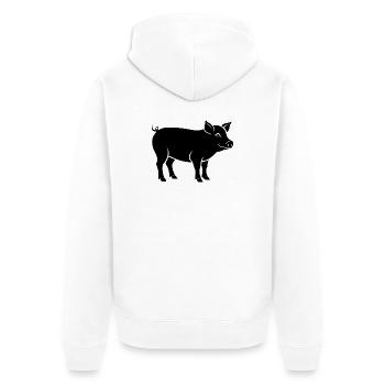 pig - Unisex Premium Organic Zip Hoodie - white - Back - Thijin (182cm)