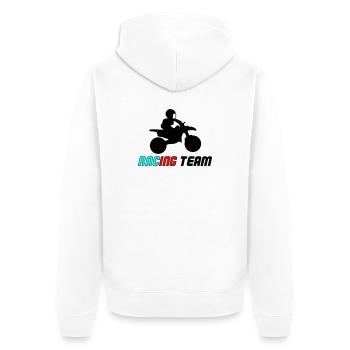 Racing Neon Typo Sprint - Unisex Premium Bio Zip Hoodie - Weiß - Hinten - Thijin (182cm)