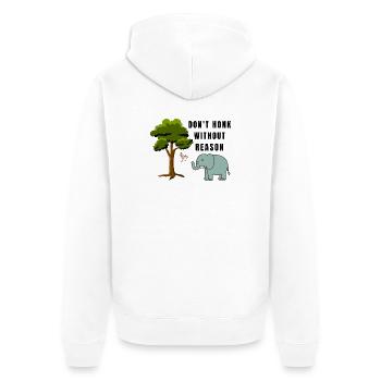 Don-t_honk - Unisex Premium Organic Zip Hoodie - white - Back - Thijin (182cm)