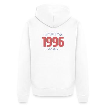 T-Shirt 30 Ans 1996 Humour Drôle - Veste à capuche bio Premium Unisexe - blanc - Dos - Thijin (182cm)
