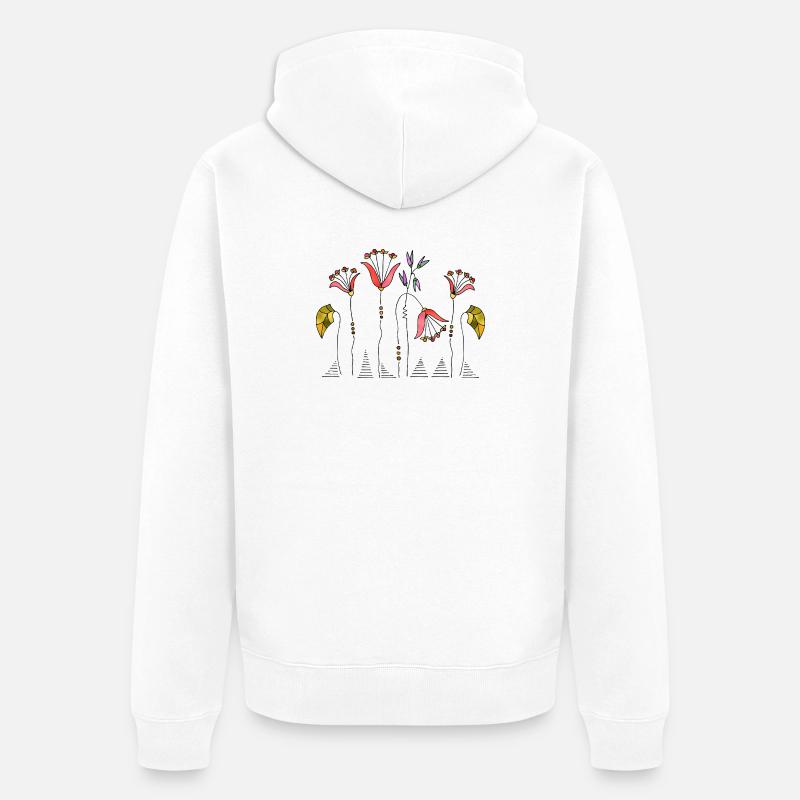 Fleur - Veste à capuche bio Premium Unisexe - blanc