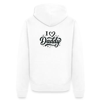 J’adore le scénario de papa avec des étoiles - Veste à capuche bio Premium Unisexe - blanc - Dos - Thijin (182cm)