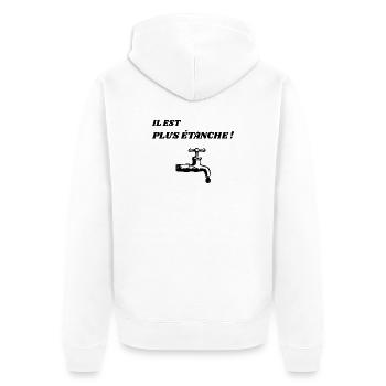 T-shirt Potes Rétro - Il est plus étanche - Veste à capuche bio Premium Unisexe - blanc - Dos - Thijin (182cm)