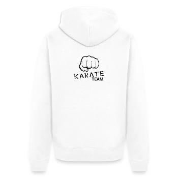 Karate team - Unisex Premium Organic Zip Hoodie - white - Back - Thijin (182cm)
