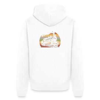 Locomotive rétro vintage Sunset Train - Veste à capuche bio Premium Unisexe - blanc - Dos - Thijin (182cm)