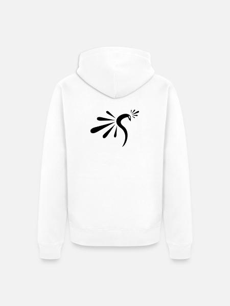 Peacock 1 - Unisex Premium Bio Zip Hoodie - Weiß