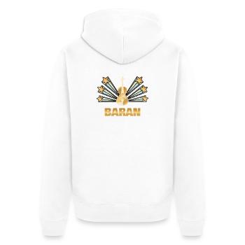 Band Baran - Unisex Premium Bio Zip Hoodie - Weiß - Hinten - Thijin (182cm)