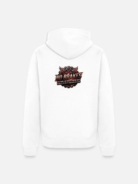 No Brakes – Flammen - Unisex Premium Bio Zip Hoodie - Weiß