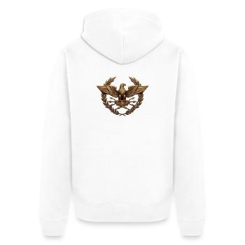 Römischer Adler mit SPQR - Unisex Premium Bio Zip Hoodie - Weiß - Hinten - Thijin (182cm)