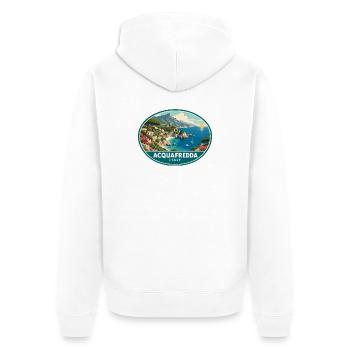 Erleben Sie Acquafredda in Italien Tyrrhenisches Meer Coa - Unisex Premium Bio Zip Hoodie - Weiß - Hinten - Thijin (182cm)