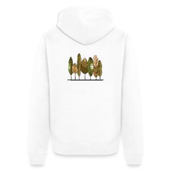 Baum - Unisex Premium Bio Zip Hoodie - Weiß - Hinten - Thijin (182cm)
